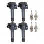 4 Ignition Coil + Spark Plug For Honda Civic L4 1.8L Petrol 2006-2011 UF582 5266