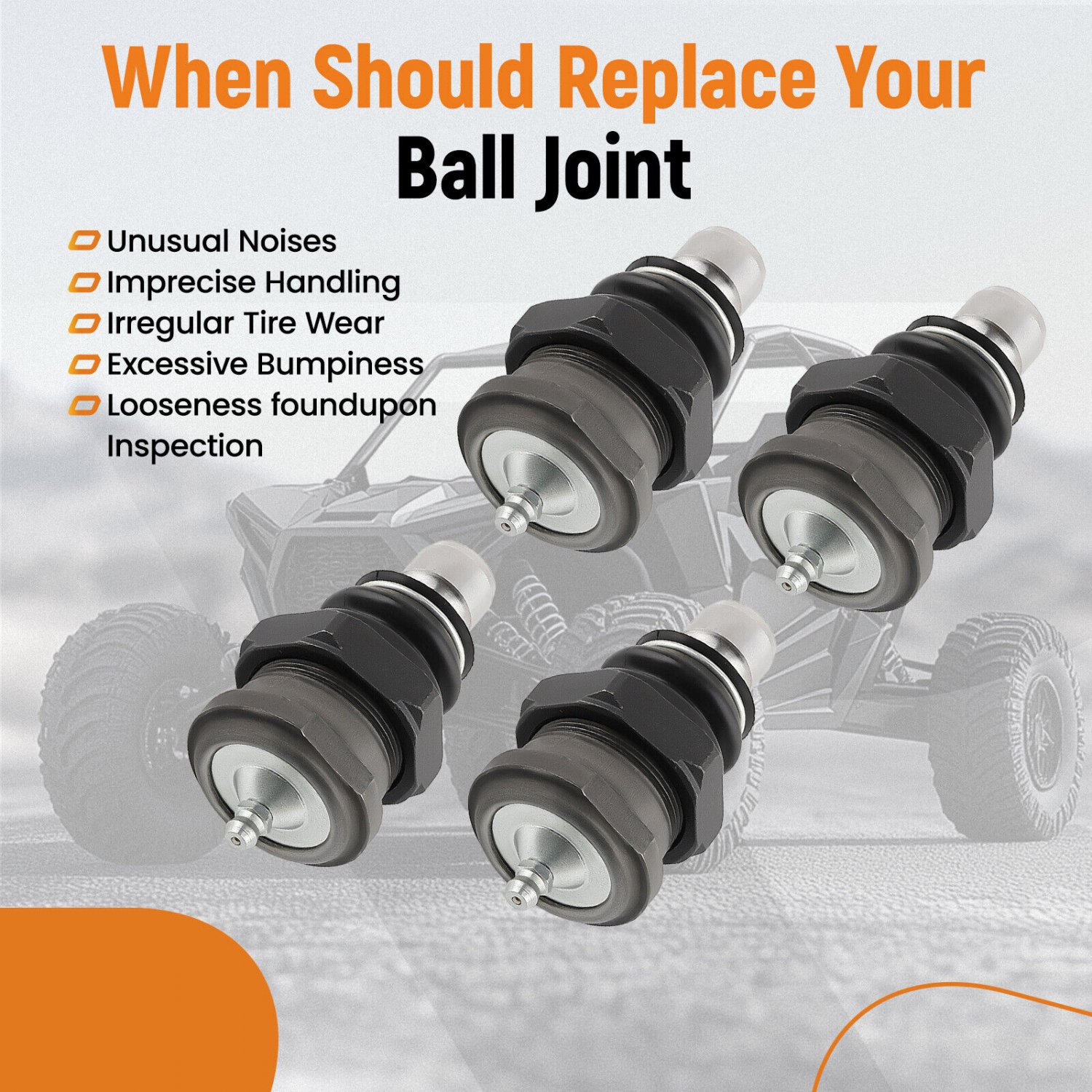 4 Death Grip Ball Joint Package For Polaris RZR XP 2014-2023 KRZRBJ10-PACK
