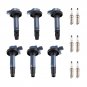 6 Ignition Coil + Spark Plugs for Ford Mazda CX-9 Lincoln MKT MKS MKX UF553 6509
