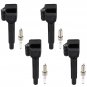 4 Ignition Coil + Spark Plugs For Audi A3 A4 A5 A6 Q5 Q7 S3 TT TTS Quattro UF716