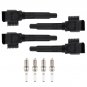 4 Ignition Coil + Spark Plugs For Audi A3 A4 A5 A6 Q5 Q7 S3 TT TTS Quattro UF716