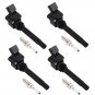 4 Ignition Coil + Spark Plugs For Audi A3 A4 A5 A6 Q5 Q7 S3 TT TTS Quattro UF716