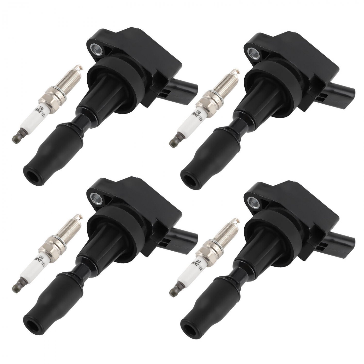 4 Ignition Coils + Spark Plugs For Kia Hyundai Elantra Kona Sonata Tucson UF817