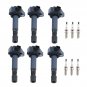 Set of 6 Ignition + Spark Plug For Honda Ridgeline Acura RDX 3.5L 2016-2018UF713
