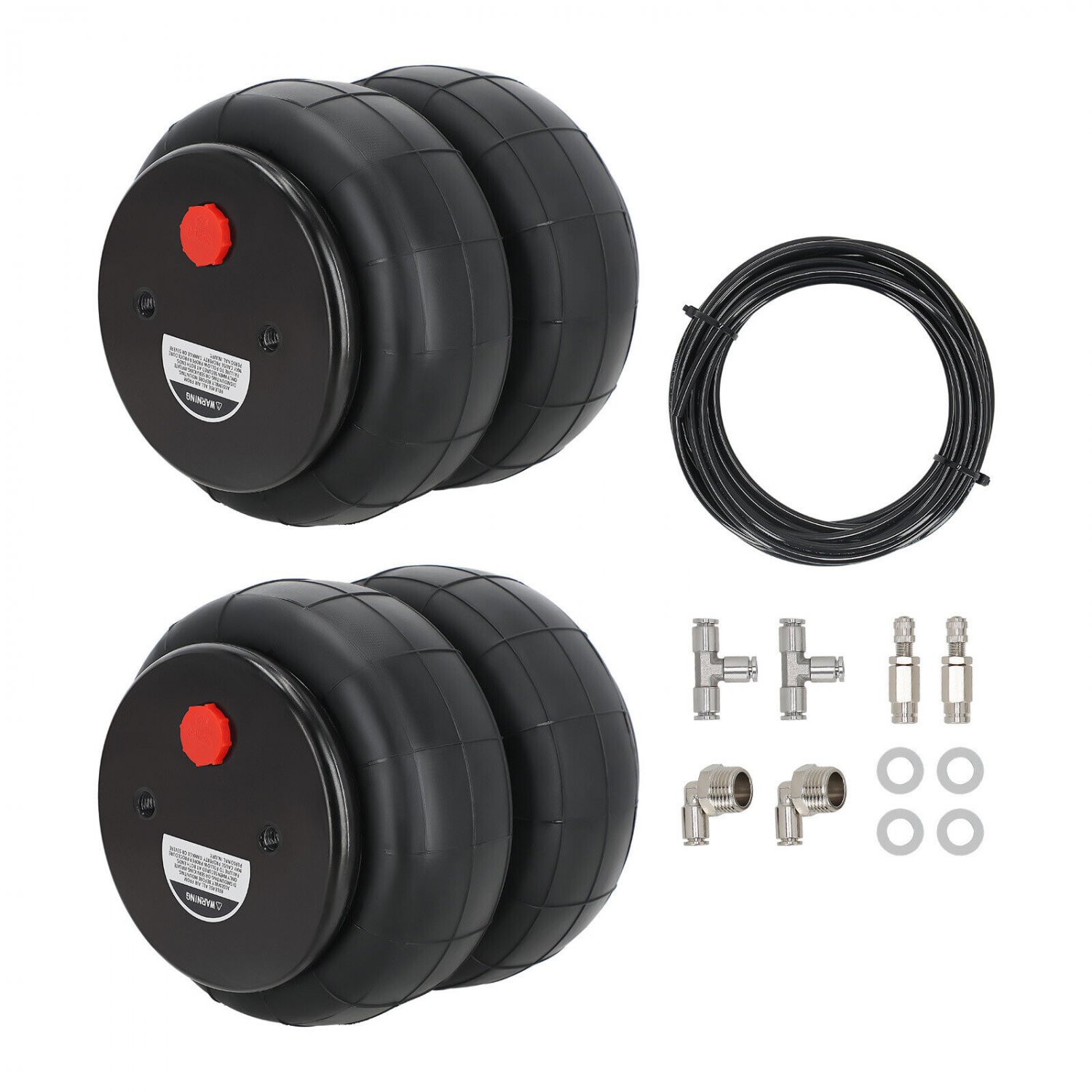 2x Standard 2600lbs Air Spring Suspension Bags Heavy Duty 3/8-16UNC Install Hole