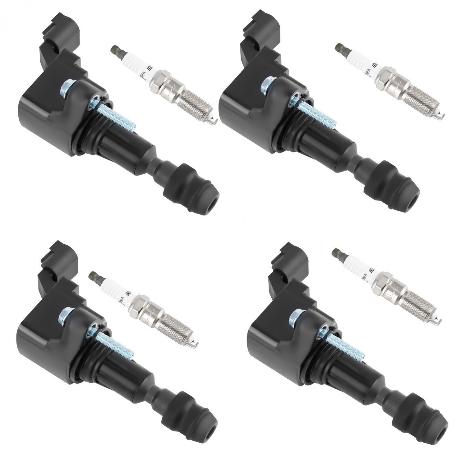 4 Ignition Coils + Spark Plugs For Buick Chevrolet Pontiac Saab GMC Saturn G5/6