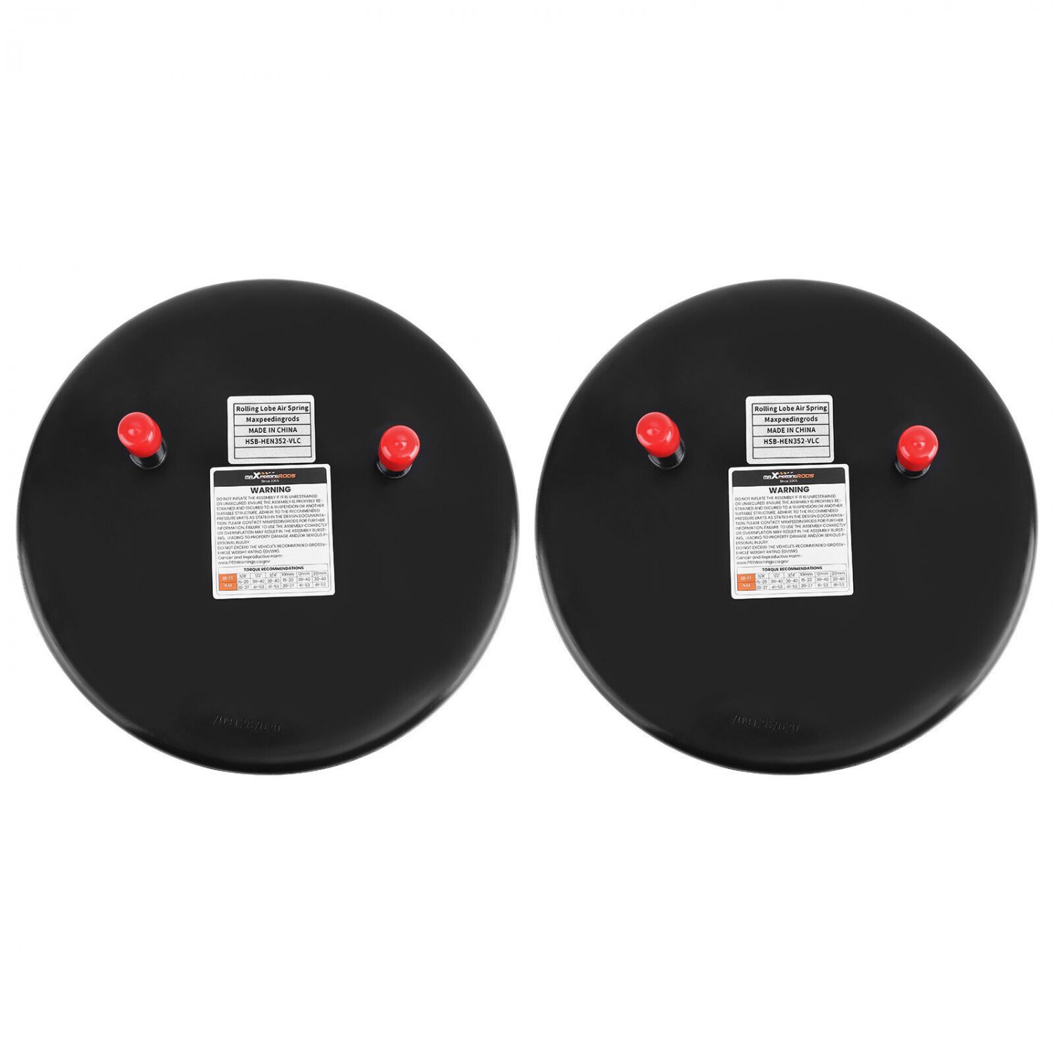 2x Air Spring Bags for Firestone W01-358-8091 for Hendrickson S20901 S-20901
