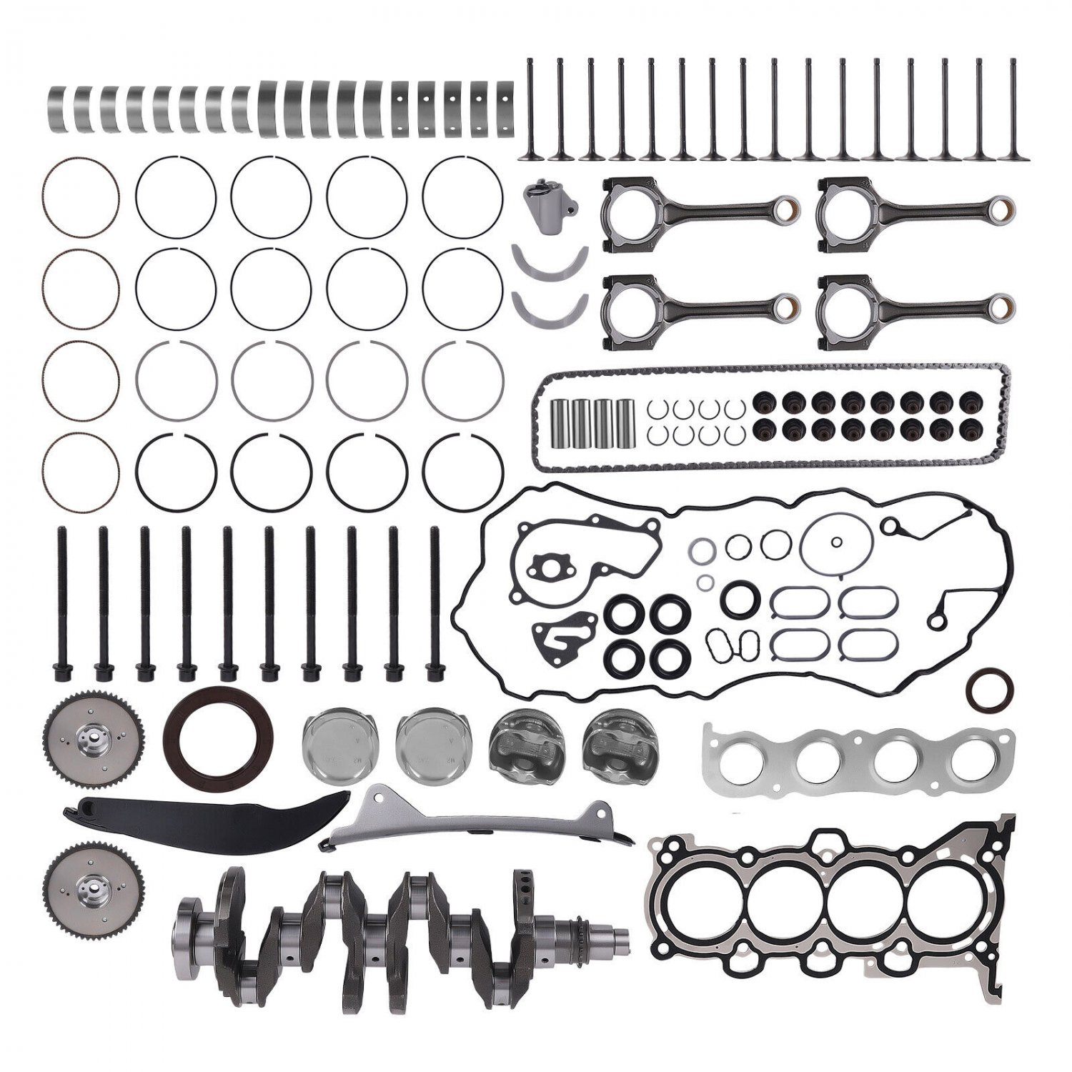 G4NA 2.0L Engine Overhaul Rebuild Kit - Crankshaft Rods / Timing For Hyundai Kia