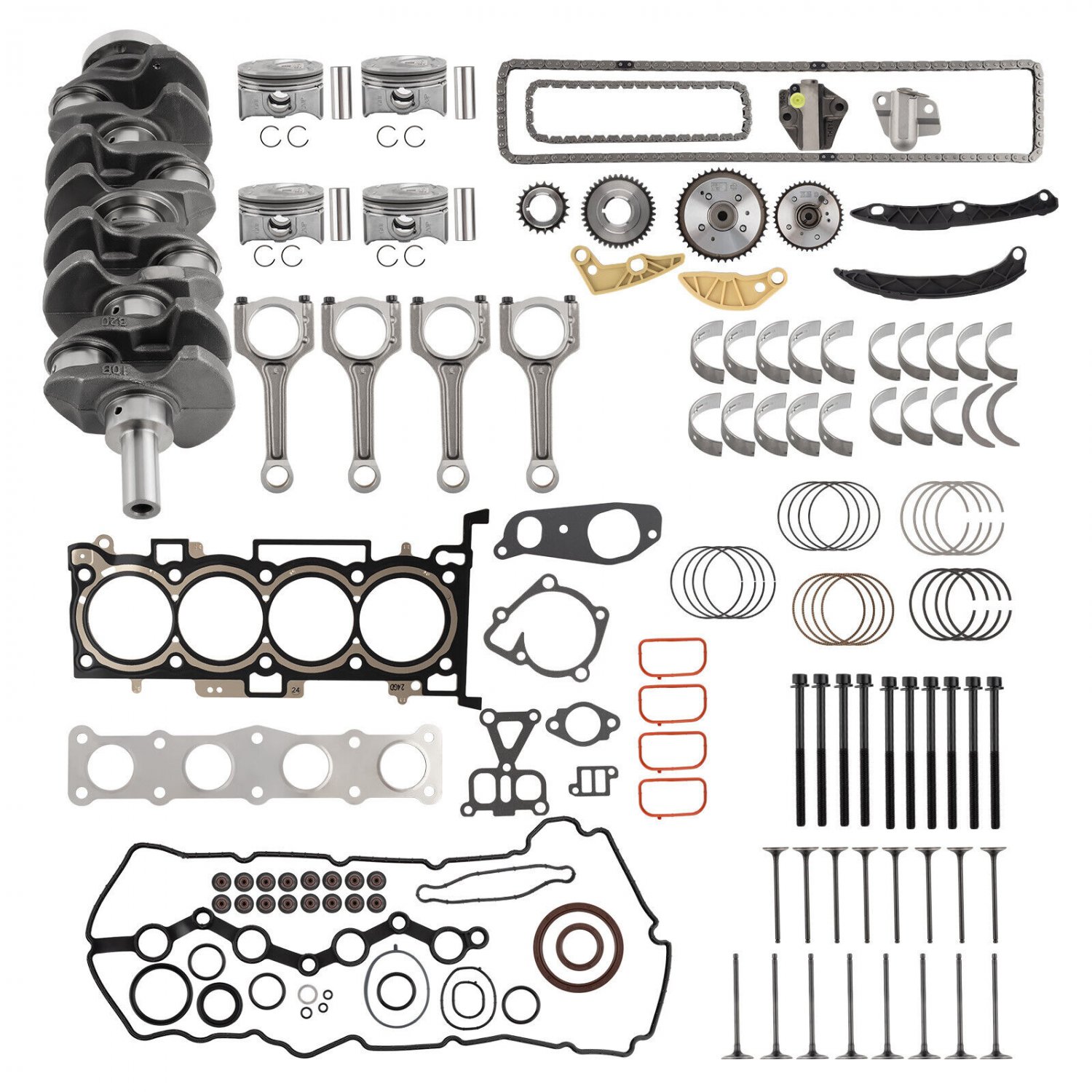 G4KH 2.0T Engine Rebuild Kit w/ Crankshaft & Con Rods Timing Kit For Hyundai KIA