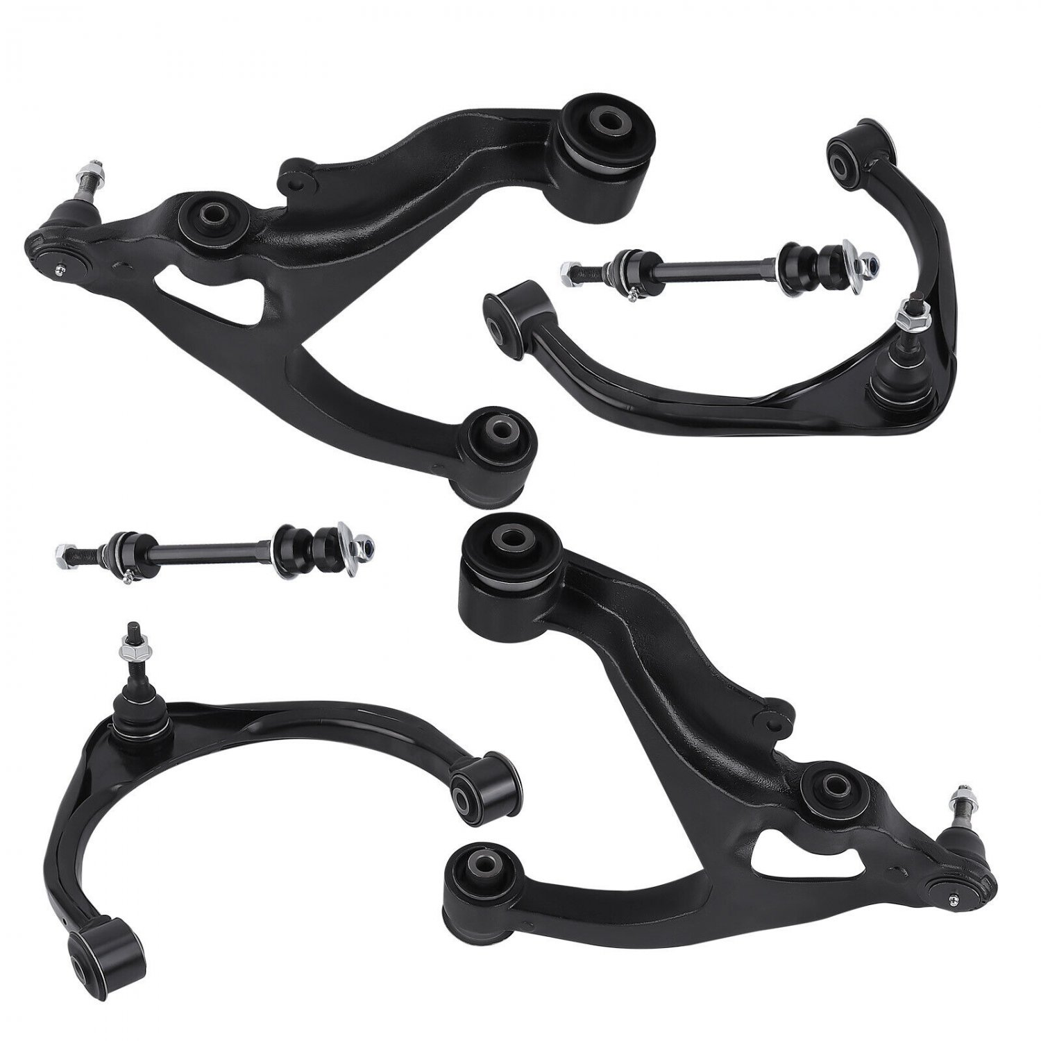 Front Upper Lower Control Arms + Sway Bar for 2009-2018 Dodge Ram 1500 5 Lug 4WD