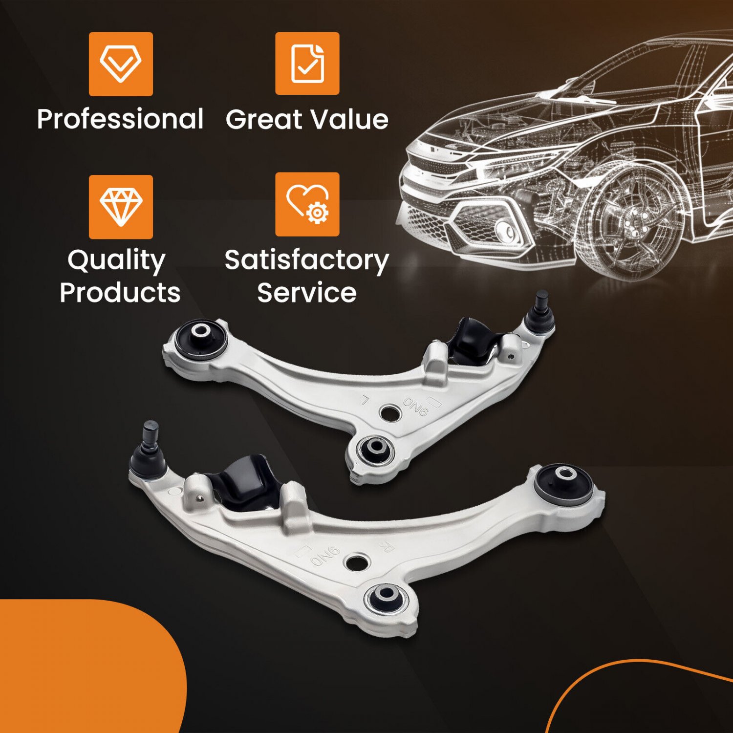 Pair Front Lower Control Arms w/Ball Joint For Nissan Maxima 2014 2009 2010-2013