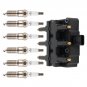 1 Ignition Coil + 6 Spark Plugs For Chrysler Dodge Jeep Volkswagen UF305 3381