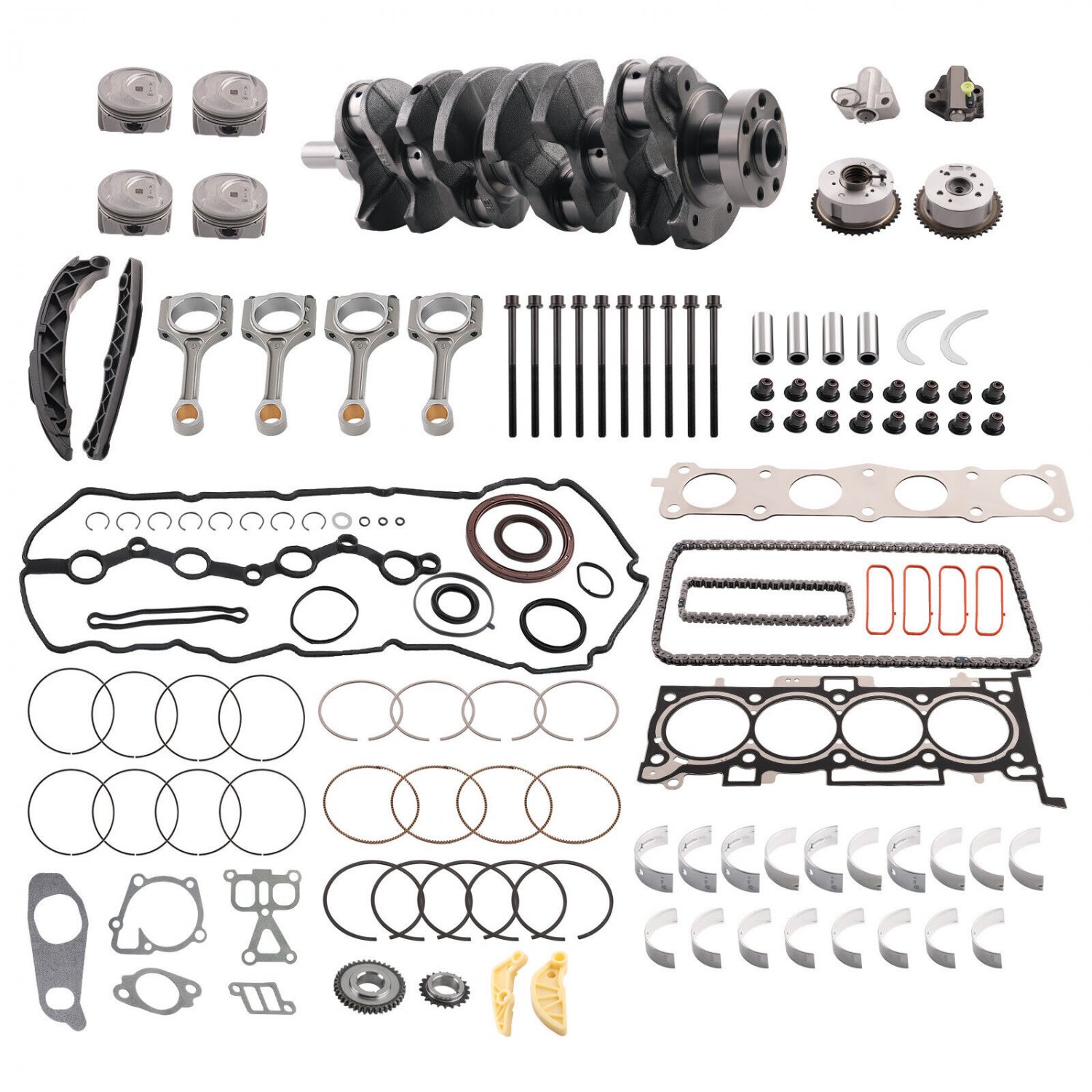 Engine Rebuild Kit w/ Crankshaft & Connecting Rods For Hyundai Kia 2.4L G4KJ
