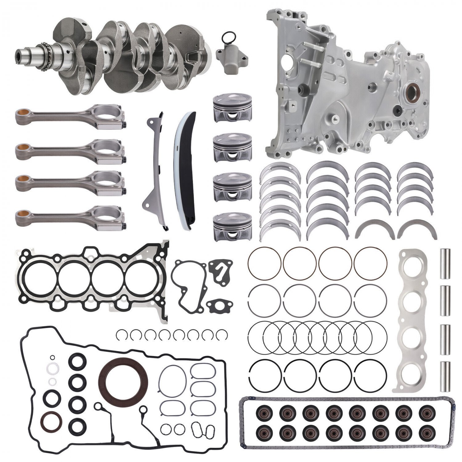 2.0L Engine Rebuild Kit - Crankshaft ConRods Timing Cover Set For HYUNDAI KIA