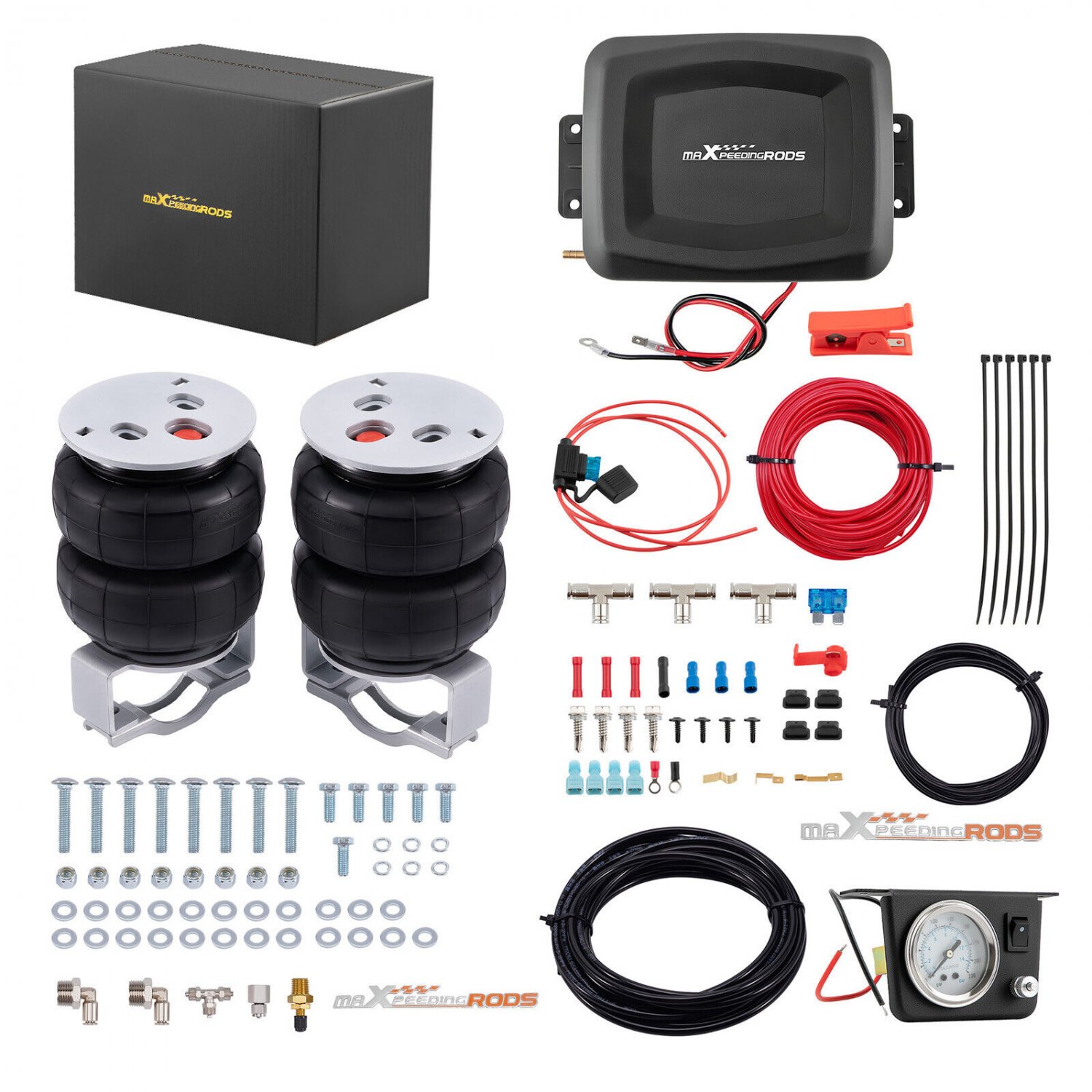 Air Suspension Kit + Air Shock Compressor Kit for Silverado 1500 1999-06 2WD 4WD