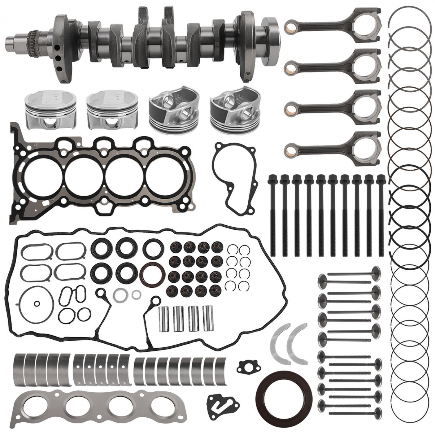 G4NH 2.0L Engine Piston Gasket Rebuild Kit w/ Crankshaft & Rods for Hyundai Kia