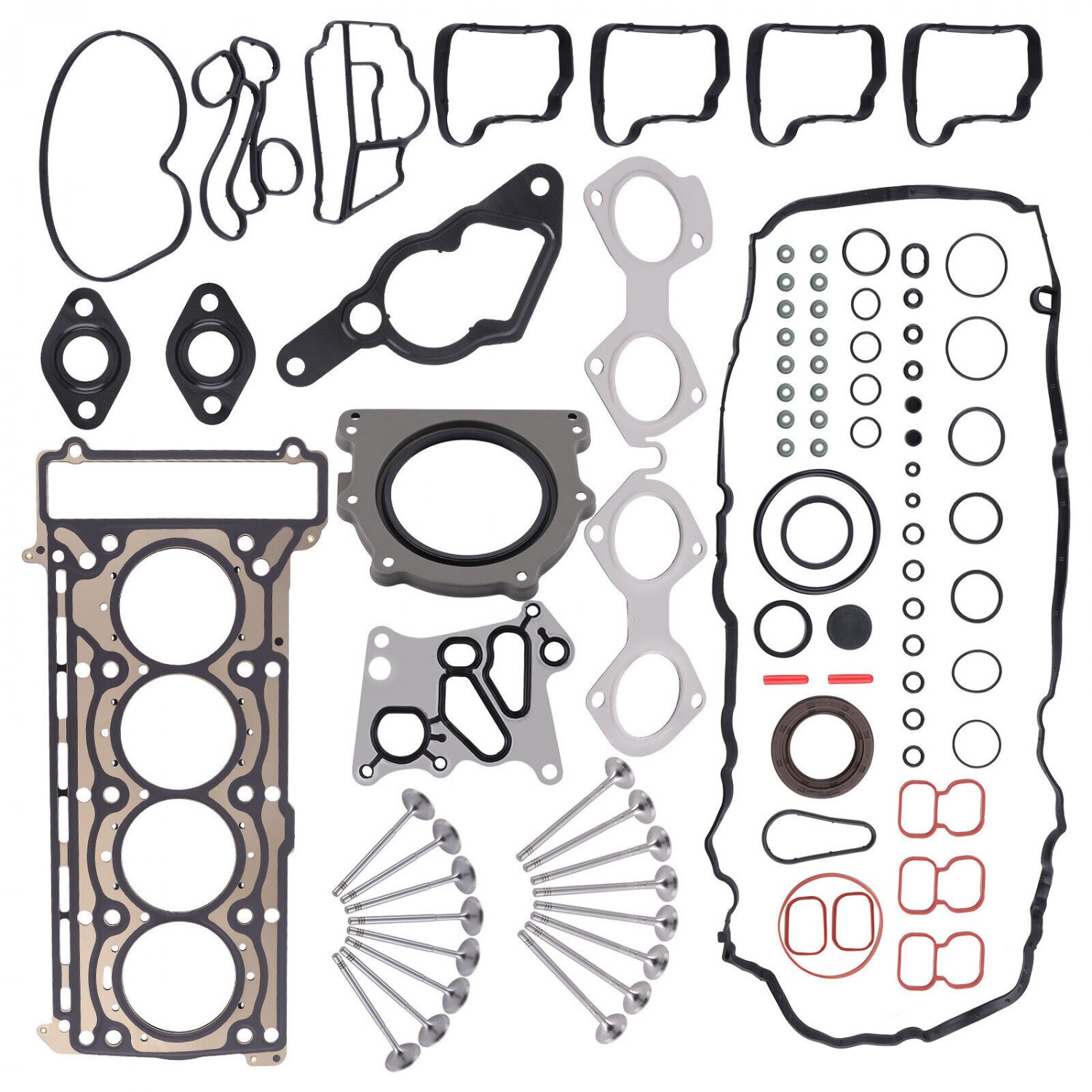 Intake & Exhaust Valves + Engine Gasket Kit for Mercedes-Benz M271 W204 W212