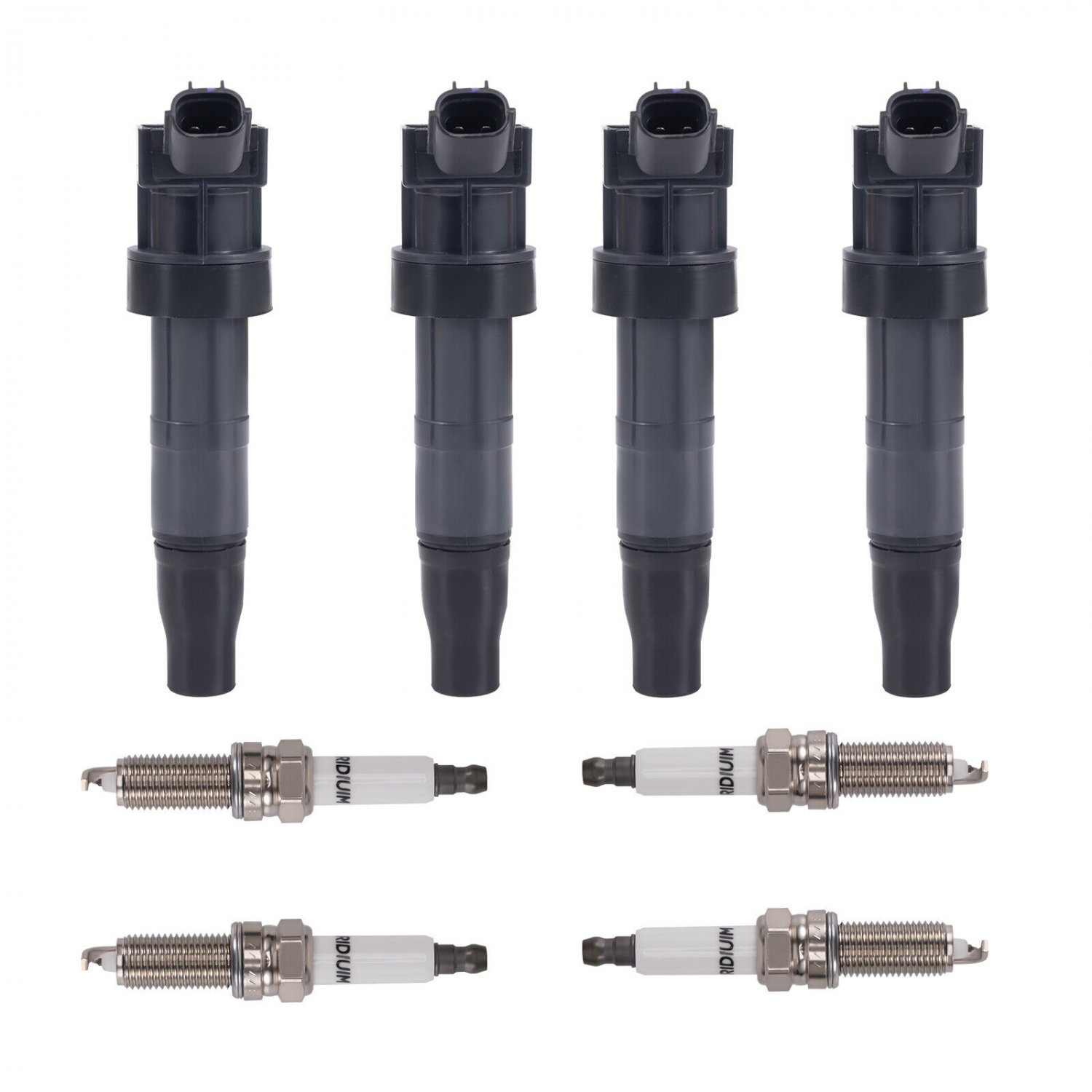 4x Ignition Coil + 4x Spark Plug for Hyundai Sonata Santa Fe Kia Optima 2.4L I4