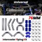 New 3'' 76mm DIY Aluminum Intercooler Pipe Kit w/ Silicone Hose & Clamps