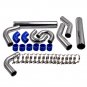 New 3'' 76mm DIY Aluminum Intercooler Pipe Kit w/ Silicone Hose & Clamps