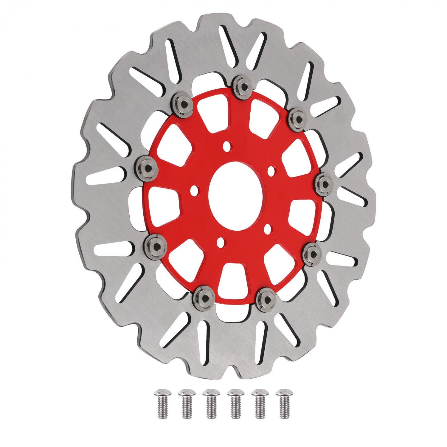 Floating Front Brake Rotor Kit for Harley-Davidson Touring 08-19 Dyna 06-17 Red