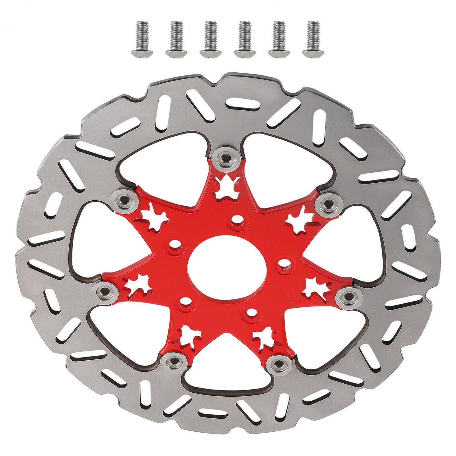 Front Brake Rotor for Harley-Davidson Touring 08-19 Softail 15-24 Red  299mm