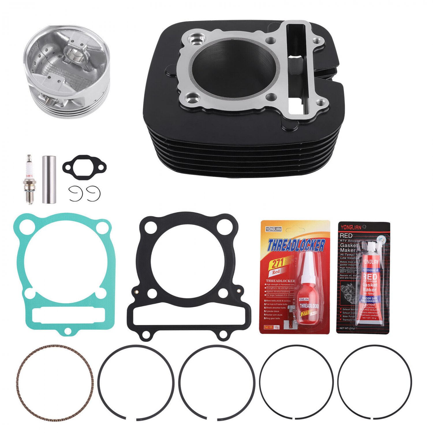 348cc Piston Cylinder Top End Kit For 87-1999 Yamaha Big Bear 350 YFM350FW 4x4