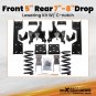 Front 5" +Rear 7-8" Drop Kit For Chevrolet GMC C1500 88-1998 W/1.25" ROTORS V8