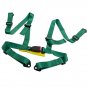 2x Universal 4 Point 2" Racing Seat Belts with Buckle Green Safty Harness Kit