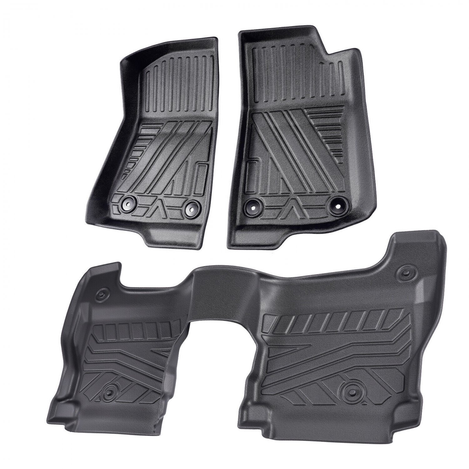 3 pcs Floor Mats 2 Row Liner Kit for Jeep Gladiator 2020-2024 Rubber TPE