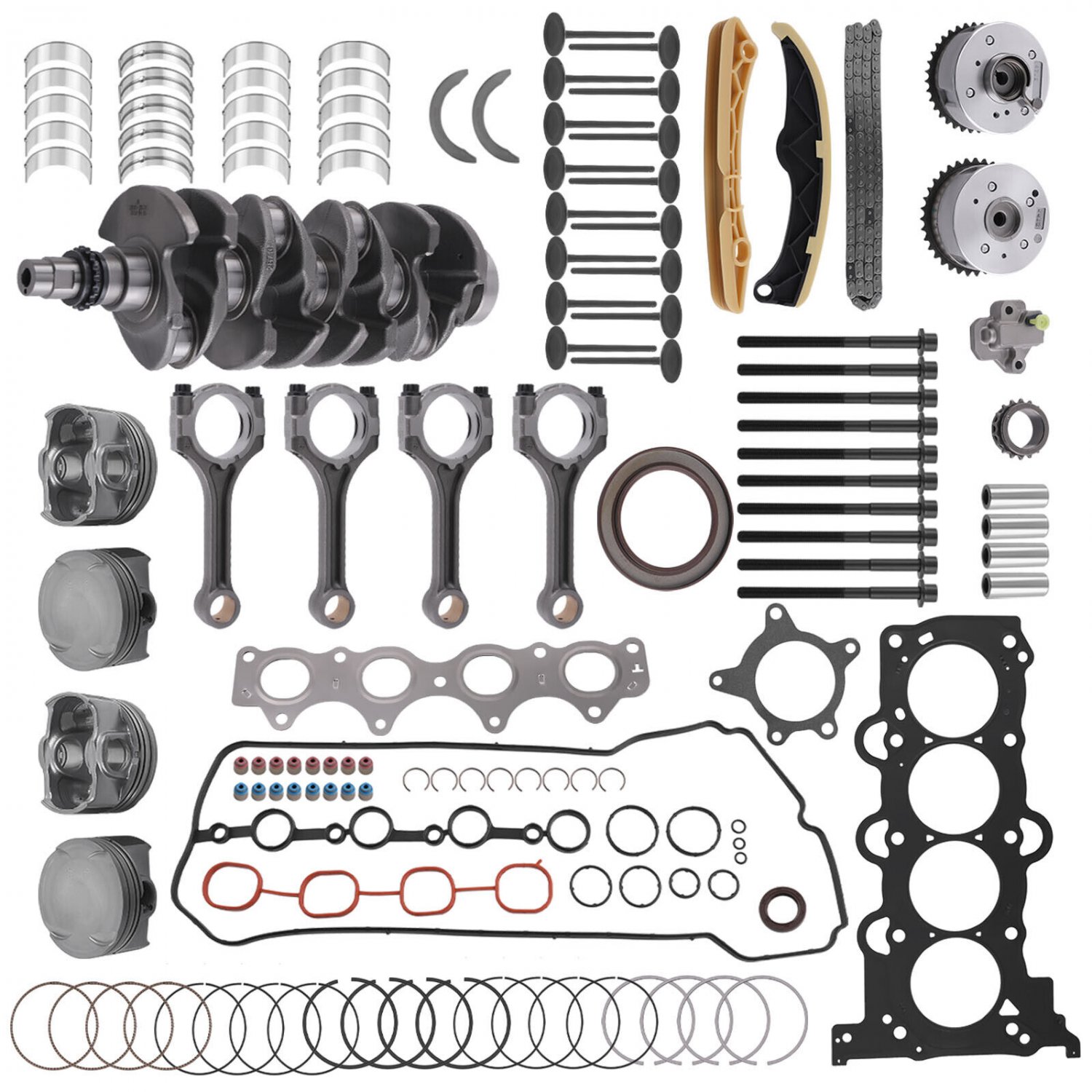 G4FJ 1.6L Engine Rebuild Overhaul Kit w/ Crankshaft Rods Timing For Hyundai KIA