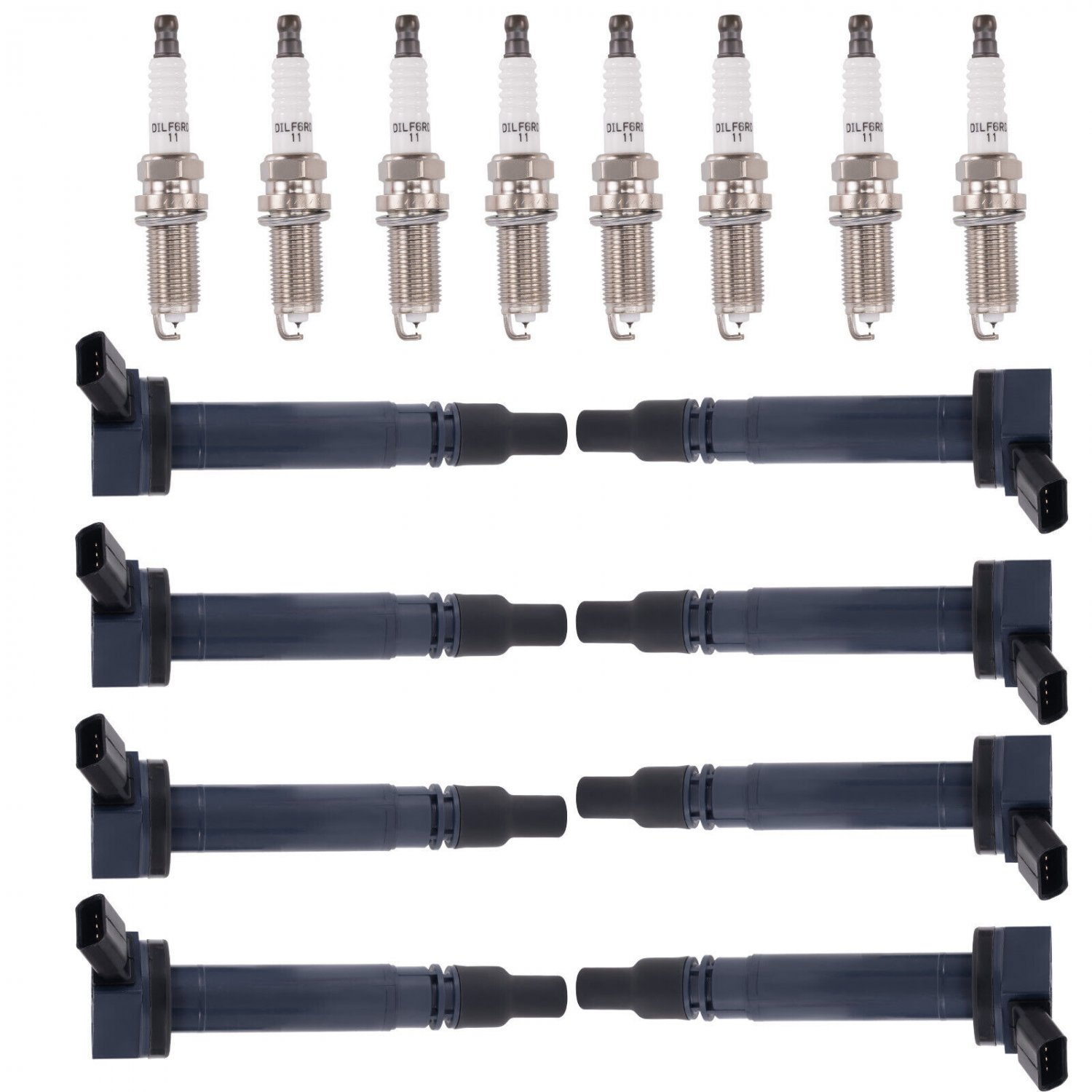 8x Ignition Coil + 8x Spark Plug for Lexus GX460 LS460 LS600h LX570 V8 4.6L 5.7L