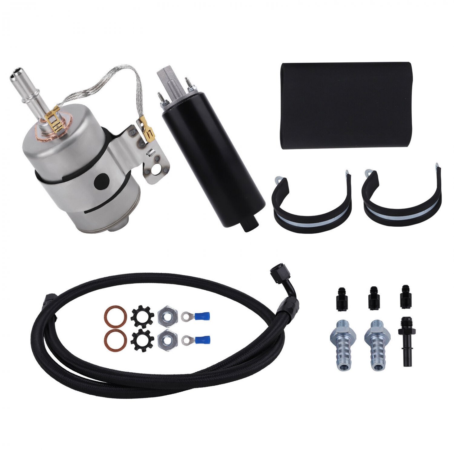 255LPH Inline High Pressure EFI Fuel Pump w/Install Kit for Chevy V8 4.8L 99-14