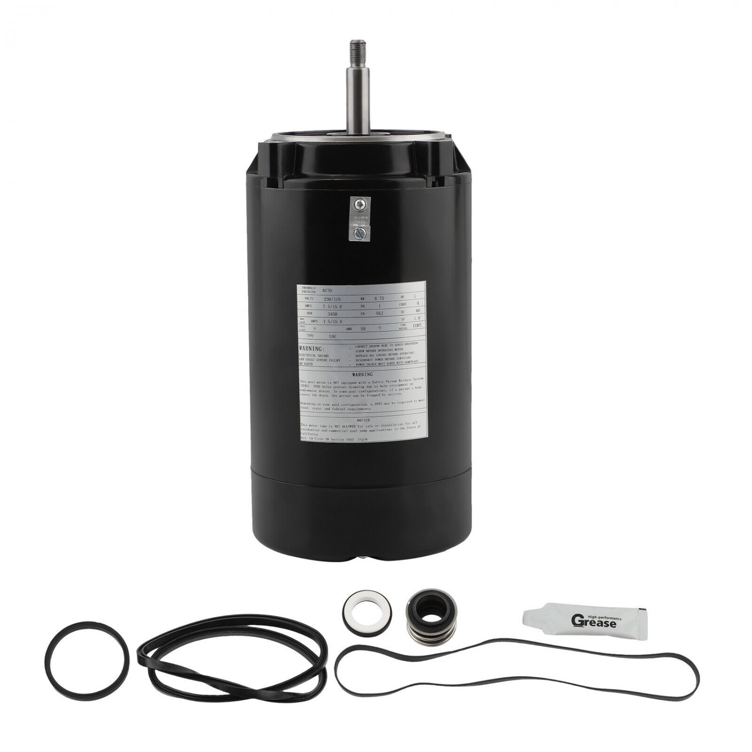Pool Pump Motor & Seal Kit For Hayward Max Flow Super Pump Super II UST1102