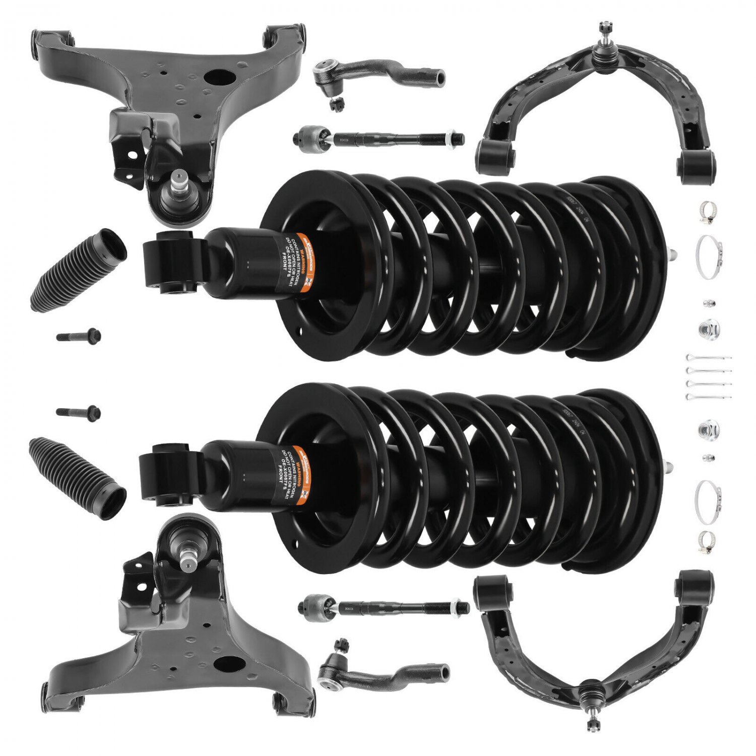 Front Strut w/ Coil Spring + Upper Lower Control Arms For Nissan Titan 2004-2015