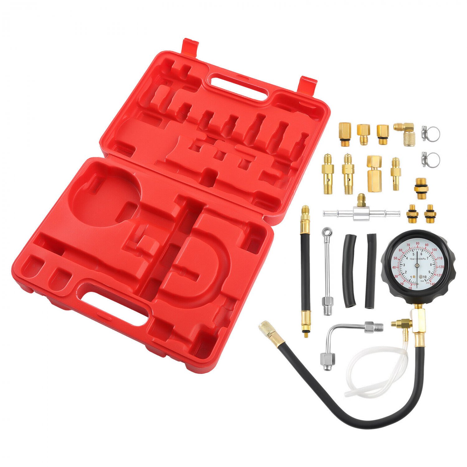 18x Fuel Injection Pump Pressure Tester Manometer Car Auto Gauge System Test Set
