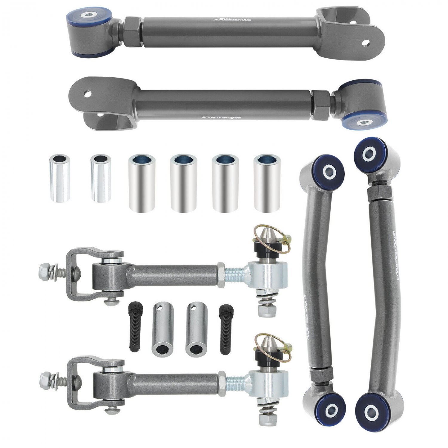 6Pc Front Upper & Lower Adj. Control Arm Sway Bar for Jeep Cherokee XJ 1984-2001