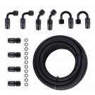 20Feet 6AN Stainless Steel Braided Fuel Line+10Pcs Push Lock Fitting Hose Kits
