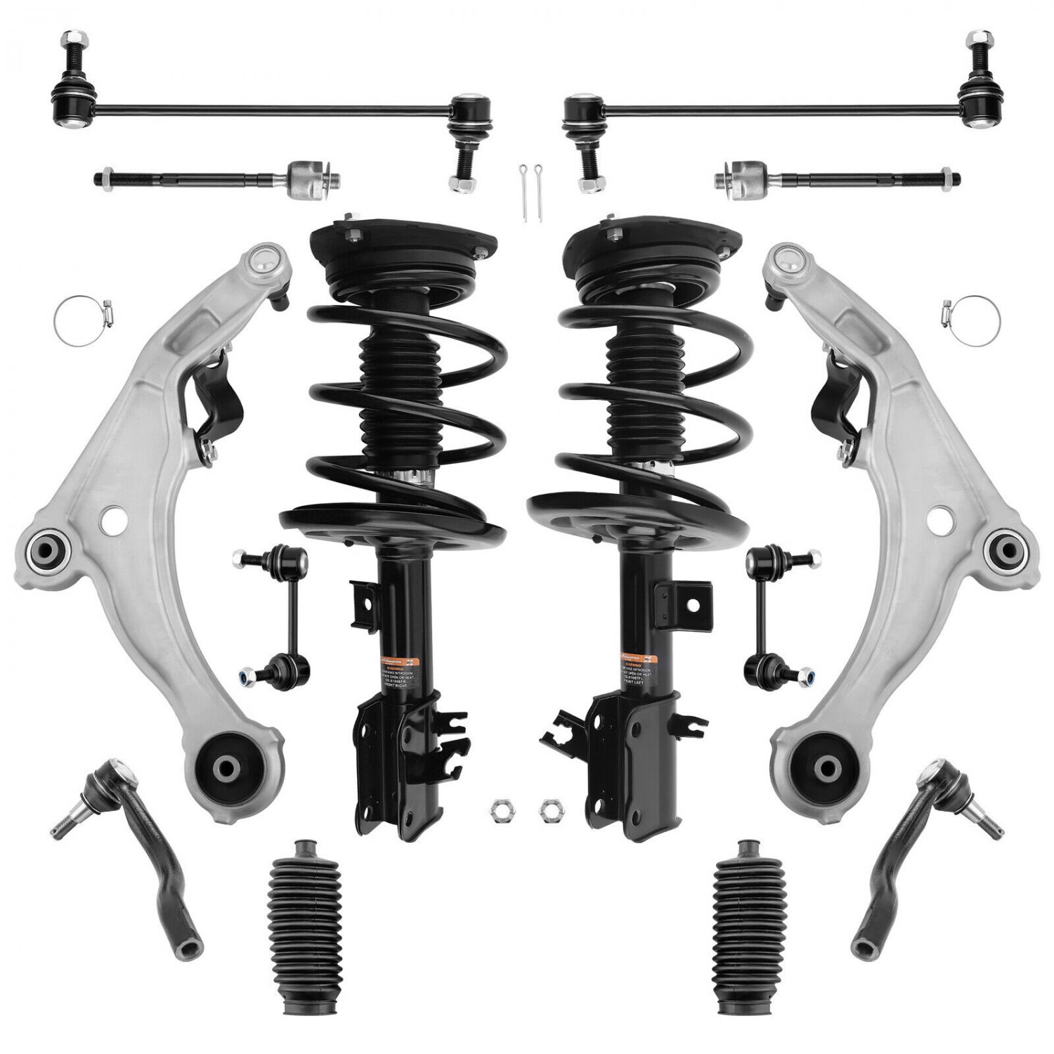 14x Front Struts w/ Coil Spring + Lower Control Arms For Nissan Maxima 2009-2012