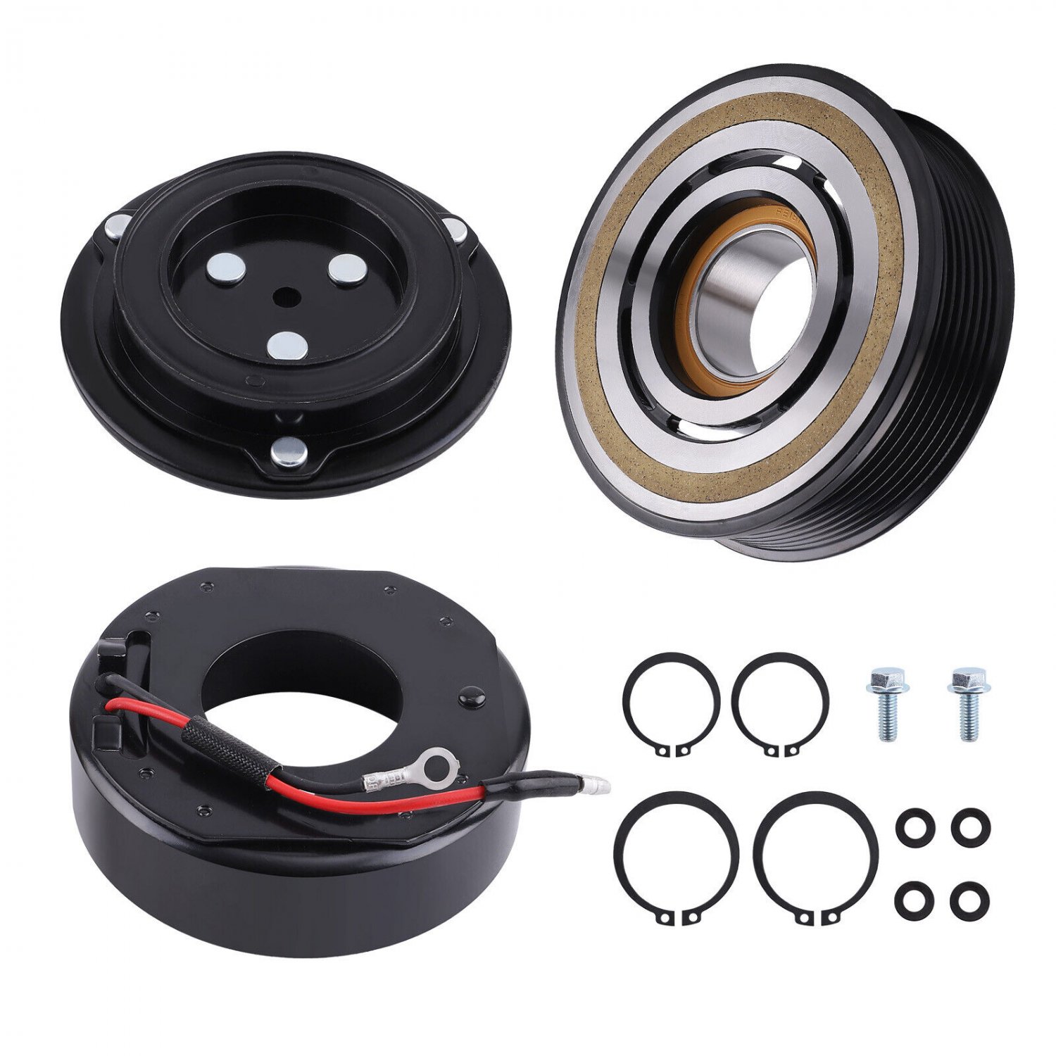 A/C Compressor Coil Clutch Assembly Kit For Toyota Tacoma 2.7L 3.5L 2016 - 2020