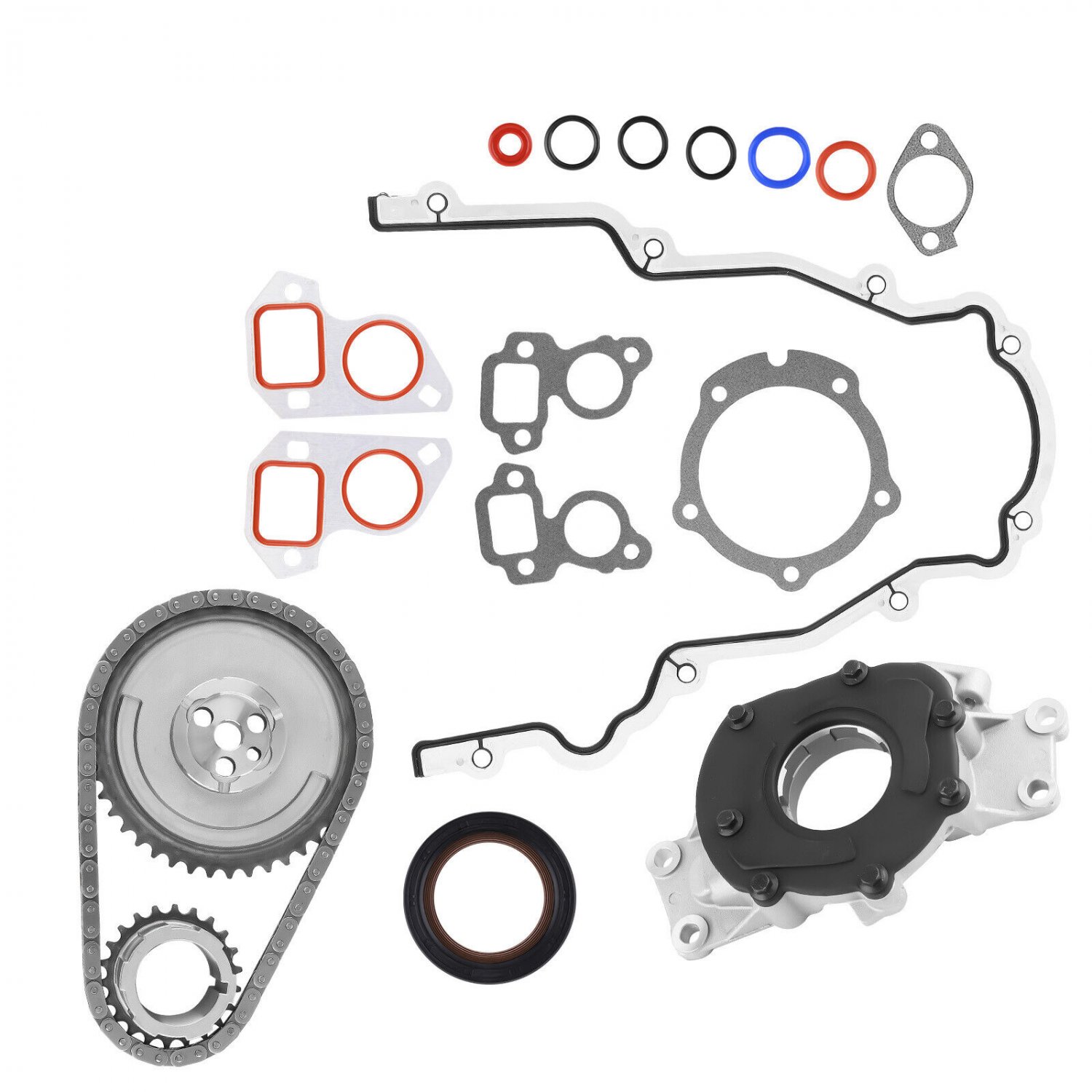 Oil Pump change Kit+ Gaskets & Timing Chain Kit For BUICK CHEVROLET GMC  4.8 5.3
