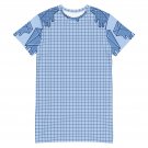 "Blue Diamond  Print Graphic" Mini T-Shirt Dress