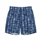 Blue All-Over Print Recycled Swim Trunks