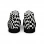 "Wave Checkered Black/White" print Women’s High Top Canvas Shoes