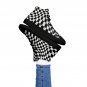 "Wave Checkered Black/White" print Women’s High Top Canvas Shoes