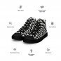 "Wave Checkered Black/White" print Women’s High Top Canvas Shoes