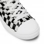 "Wave Checkered Black/White" print Women’s High Top Canvas Shoes