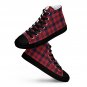 Black & Red Plaid Men’s High Top Canvas Shoes