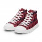 Black & Red Plaid Men’s High Top Canvas Shoes