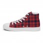 Black & Red Plaid Men’s High Top Canvas Shoes